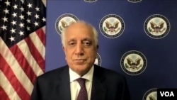 The U.S. Special Representative for Afghanistan reconciliation, Zalmay Khalilzad, talks to VOA on Zoom, Aug. 2, 2021.