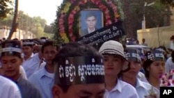 A scene from the documentary "Who Killed Chea Vichea?" Chea Vichea, a popular Cambodian union leader, was assassinated on January 22, 2004, in Phnom Penh.