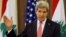 U.S. Secretary of State John Kerry speaks during a press conference after his meeting with Lebanese Prime Minister Tamam Salam, at the government palace, in Beirut, Lebanon, June 4, 2014.