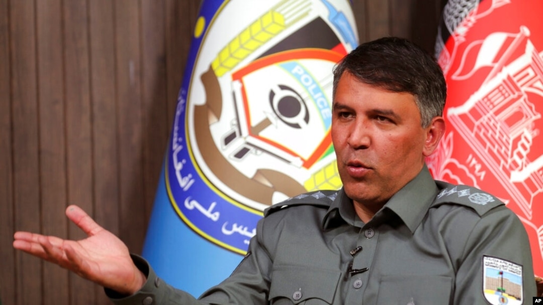 Afghan Interior Minister Masoud Andarabi speaks during an interview with The Associated Press at the Ministry of the Interior in Kabul, Afghanistan, March 13, 2021.