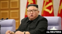 北韓領導人金正恩。2021年3月21日，北韓在時隔近一年後再次試射導彈
