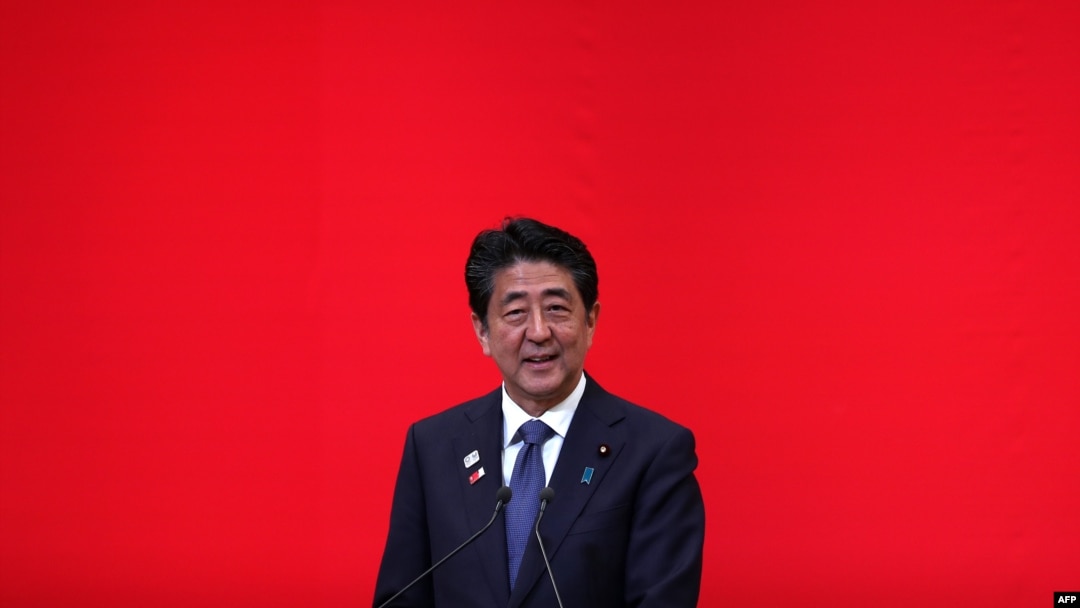 Perdana Menteri Shinzo Abe berpidato di Tokyo, 24 Juli 2019. 