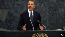 Američki predsednik Barak Obama govori na Generalnoj skupštini Ujedinjenih nacija, 24. septembar 2013