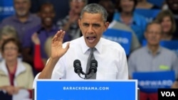 奥巴马总统9月17日在俄亥俄州的辛辛那提竞选