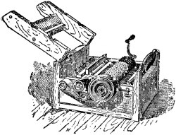 목화의 씨앗을 쉽게 분리하는 '조면기(cotton gin)'.