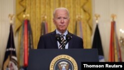 조 바이든 미국 대통령이 8일 백악관에서 아프가니스탄 주둔 병력 철군 계획에 대해 설명했다.
