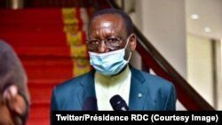 Sylvestre Ilunga Ilunkmba nsima na kolongwa na ebonga ya Ministre wa yambo, na Palais de nation, Kinshasa, RDC, 29 janvier 2021. (Twitter/Présidence RDC)