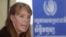 FILE: UN Special Rapporteur on the Situation of Human Rights in Cambodia Rhona Smith speaks during a press conference at her main office in Phnom Penh, Cambodia, Wednesday, Oct. 19, 2016. 