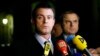 French Interior Minister Manuel Valls (L) and Christian Flaesch, director of the Paris judiciary police, attend a news conference at the headquarters of the Paris police, Nov. 21, 2013.