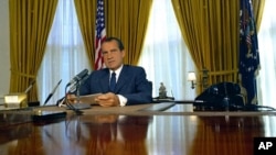 El presidente Richard Nixon en la Oficina Oval de la Casa Blanca, en 1969.