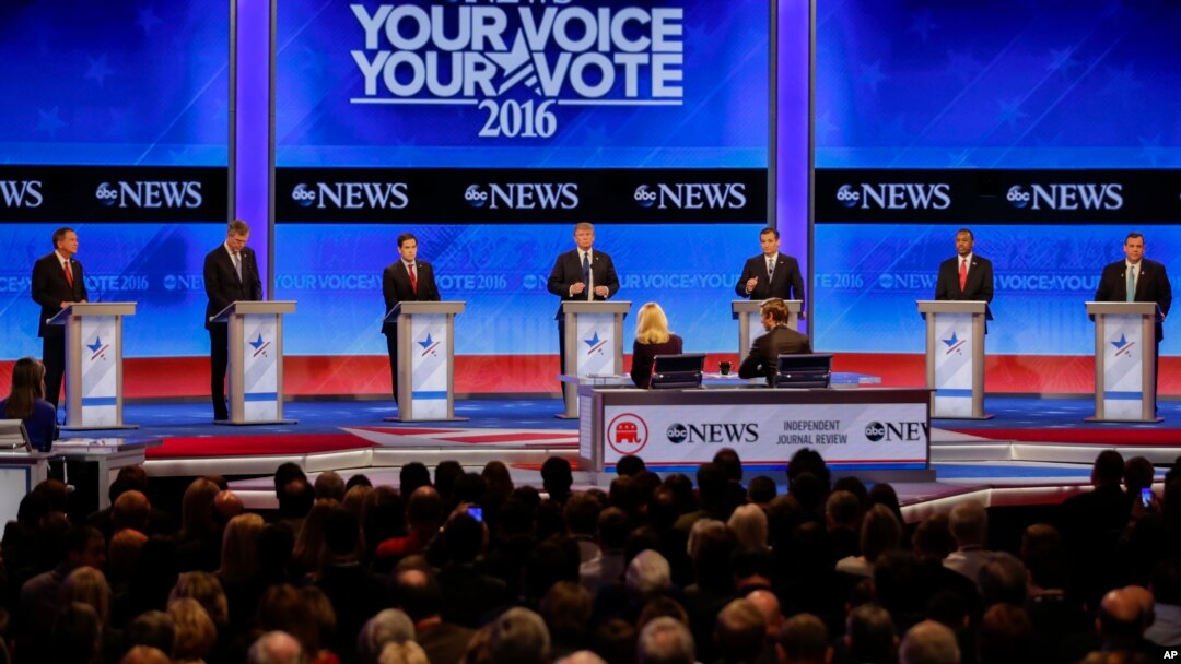 Debat kandidat Capres AS dari partai Republik di St. Anselm College, New Hampshire (6/2).