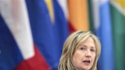 Secretary Hillary Rodham Clinton delivers remarks at the 41st Washington Conference on the Americas, Wednesday, May 11, 2011, at the State Department in Washington. (AP Photo/Pablo Martinez Monsivais)