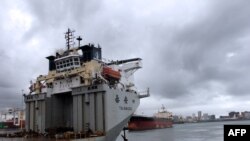 Un cargo chinois dans un port à Durban, en Afrique du Sud, le 25 mars 2013.