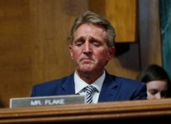 Sen. Jeff Flake speaks during the Senate Judiciary Committee hearing on Brett Kavanaugh's nomination for the Supreme Court.