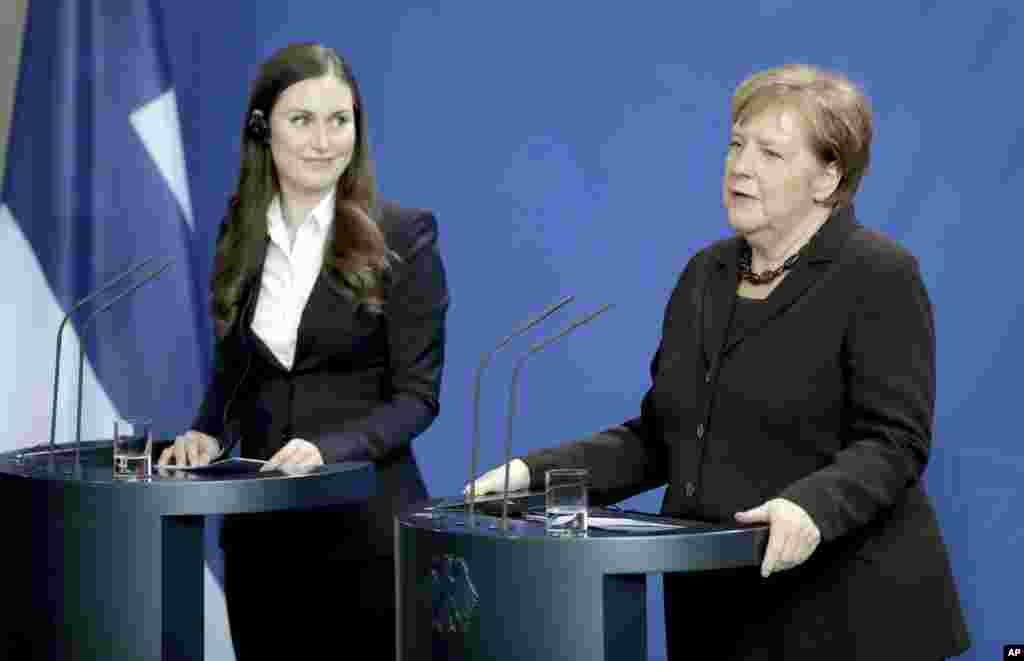 رهبران اروپایی از دو نسل. امروز &laquo;سانا مارین&raquo; نخست وزیر ۳۴ ساله فنلاند در برلین با آنگلا مرکل صدراعظم آلمان دیدار کرد. خانم مارین جوان&zwnj;ترین نخست وزیر جهان نام گرفته است.