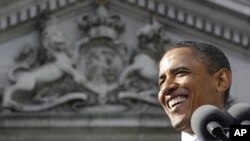 U.S. President Barack Obama speaks at College Green in Dublin, Ireland, Monday, May 23, 2011