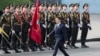 Ukraine's President Volodymyr Zelenskiy takes part in the Independence Day military parade in Kyiv, Ukraine, Aug. 24, 2021. 