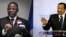 Photo combinée montrant le leader de l'opposition camerounaise Maurice Kamto (à gauche) et le président Paul Biya (à droite)