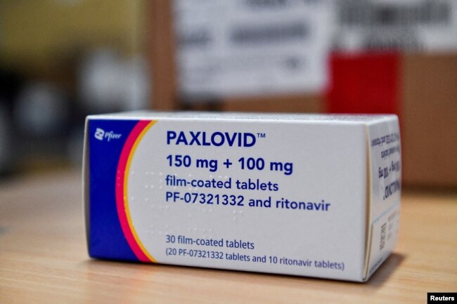 FILE - Coronavirus disease (COVID-19) treatment pill Paxlovid is seen in a box, at Misericordia hospital in Grosseto, Italy, February 8, 2022. (REUTERS/Jennifer Lorenzini)