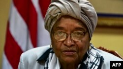 L'ancienne présidente du Liberia Ellen Johnson Sirleaf, à Morovia, le 12 février 2018.