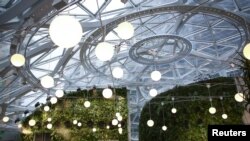 FILE - Amazon's Seattle headquarters in Seattle, Washington, Jan. 29, 2018. 