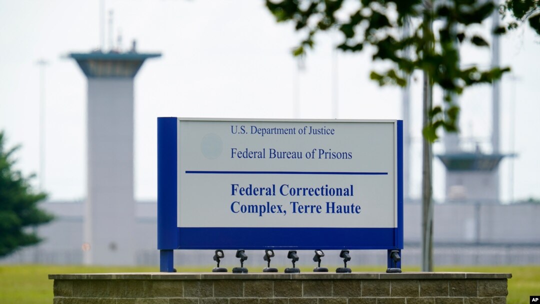 FILE - This Aug. 28, 2020, photo shows the federal prison complex in Terre Haute, Ind.