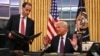 US President Donald Trump speaks to journalists as he signs executive orders in the Oval Office of the WHite House in Washington, DC, on January 20, 2025. (Photo by Jim WATSON / POOL / AFP)