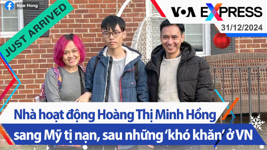 Nhà hoạt động Hoàng Thị Minh Hồng sang Mỹ tị nạn, sau những ‘khó khăn’ ở Việt Nam | Truyền hình VOA 31/12/24