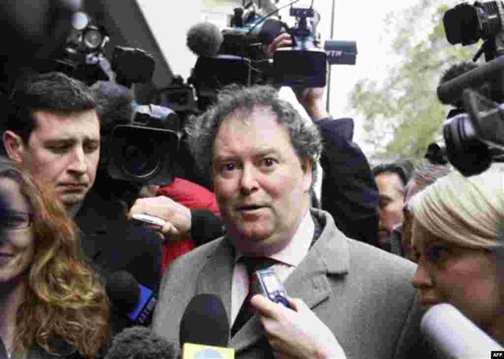 Mark Stephens, lawyer for whistle-blowing website WikiLeaks founder Julian Assange, speaks to the media as he arrives at City of Westminster Magistrates Court in London, Tuesday, Dec. 7, 2010. Julian Assange is appearing at the court for his extradition h