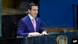 ARCHIVO - El presidente de Ecuador, Daniel Noboa, se dirige a la Cumbre del Futuro en la Asamblea General de las Naciones Unidas, el 23 de septiembre de 2024. 