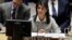 FILE - U.S. Ambassador to the United Nations Nikki Haley speaks at a U.N. Security Council meeting in New York, Dec. 8, 2017. 