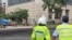 香港警察在西九龙裁判法院一带戒备。美国之音记者高锋摄，(2026年8月29日)