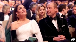 Britain's Prince William, right, and Kate, Princess of Wales, attend the 76th British Academy Film Awards held at the Royal Festival Hall in London, Feb. 19, 2023.
