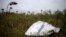 FILE - A piece of wreckage of the downed Malaysia Airlines flight MH17 is seen near the village of Hrabove, Donetsk region, eastern Ukraine, Sept. 9, 2014.
