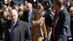 FILE - Actor Lori Loughlin arrives at federal court in Boston, April 3, 2019, to face charges in a nationwide college admissions bribery scandal. (AP Photo/Charles Krupa)