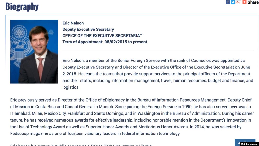 Eric Nelson, USA Presidents nominee for Ambassador in Bosnia and Herzegovina