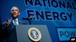 Obama tokom sinoćenjeg govora na Nacionalnom samitu o čistoj energiji u Las Vegasu