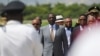 Kenyan President William Ruto arrives in Haiti to review security at the Toussaint Louverture International Airport in Port-au-Prince, Haiti, Sept. 21, 2024. 