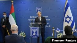 وزیر خارجه اسرائیل در جریان افتتاح سفارت اسرائیل در امارات متحده عربی، روز سه‌شنبه