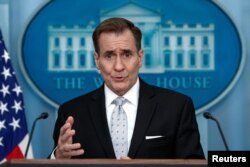 John Kirby, juru bicara Dewan Keamanan Nasional AS, di Gedung Putih di Washington, AS, 5 Maret 2024. (Foto: REUTERS/Evelyn Hockstein)