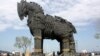 The 12-ton fiberglass Trojan Horse, used in the 2004 film Troy, dominates Canakkale's seafront, 30 meters north of the ancient city of Troy. (Photo by BusyLizzy)