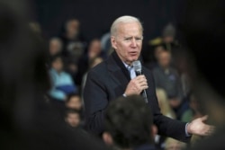 FILE - Democratic presidential candidate Joe Biden speaks at a campaign event in Nashua, N.H., Dec. 8, 2019.