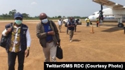 Ba experts ya OMS ya bitumba na Ebola bakomi na Beni, na Nord-Kivu, RDC, 11 février 2021. (Twitter/OMS)