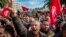 Hundreds of Tunisian public-sector workers demonstrate after failing to reach a wage agreement with the government, Nov.22, 2018 in Tunis. 