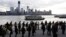 A long line forms at the ferry terminal in Jersey City, N.J., as people commute toward New York City, November 5, 2012. Flooding caused by Superstorm Sandy halted mass transportation in the northern New Jersey region, with train service to New York comple