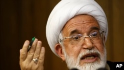 FILE - Iranian opposition leader Mahdi Karroubi, the father of Mohammad Taghi Karroubi and Mohammad Hossein Karroubi, has been under house arrest in Iran since 2011 for supporting protests against the results of the country’s 2009 presidential election.