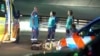 In this image made from video provided by Media TV, personnel respond to a stabbing late Sept. 19, 2024, in the port city of Rotterdam, Netherlands. 