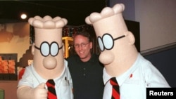 FILE PHOTO: Scott Adams, the creator of "Dilbert", the cartoon character that lampoons the absurdities of corpor..