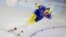 Sweden's Nils van der Poel competes during men's 5,000 meters race at the World Championships Speedskating Single Distance at the Thialf ice arena in Heerenveen, northern Netherlands.