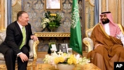 دیدار مایک پمپئو وزیر خارجه آمریکا با محمدبن سلمان ولیعهد سعودی در ریاض - چهارشنبه ۲۷ شهریور 